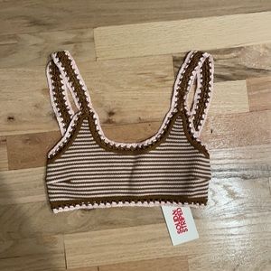 Solid and Striped swim top